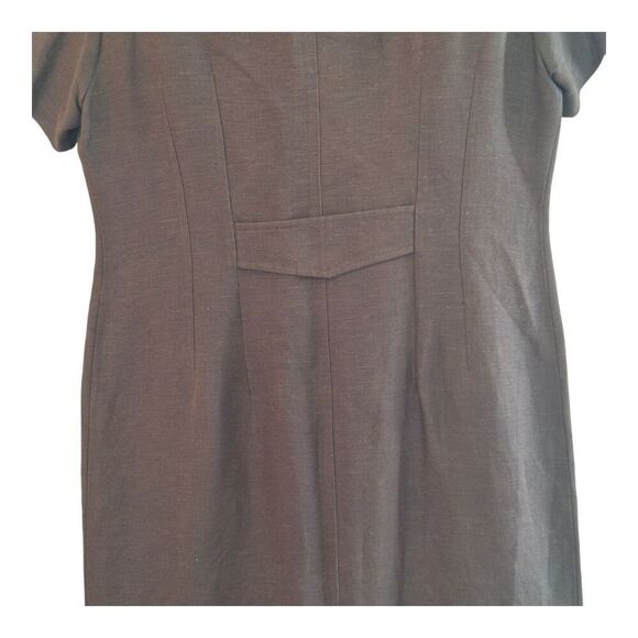 Vintage Savannah Maxi Linen Dress Button Up Lined 90s Mocha Brown size 10 - Picture 8 of 16